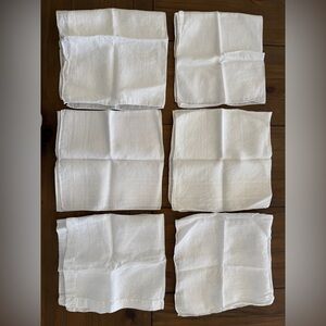 6  Vintage Linen Handkerchiefs